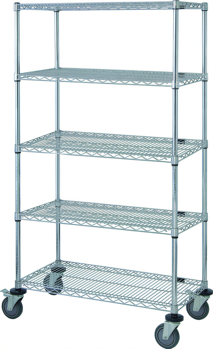 Product image #1 for Quantum 60 Inch x 18 Inch x 80 Inch Mobile Wire Shelving Cart with 5 Shelves and Casters