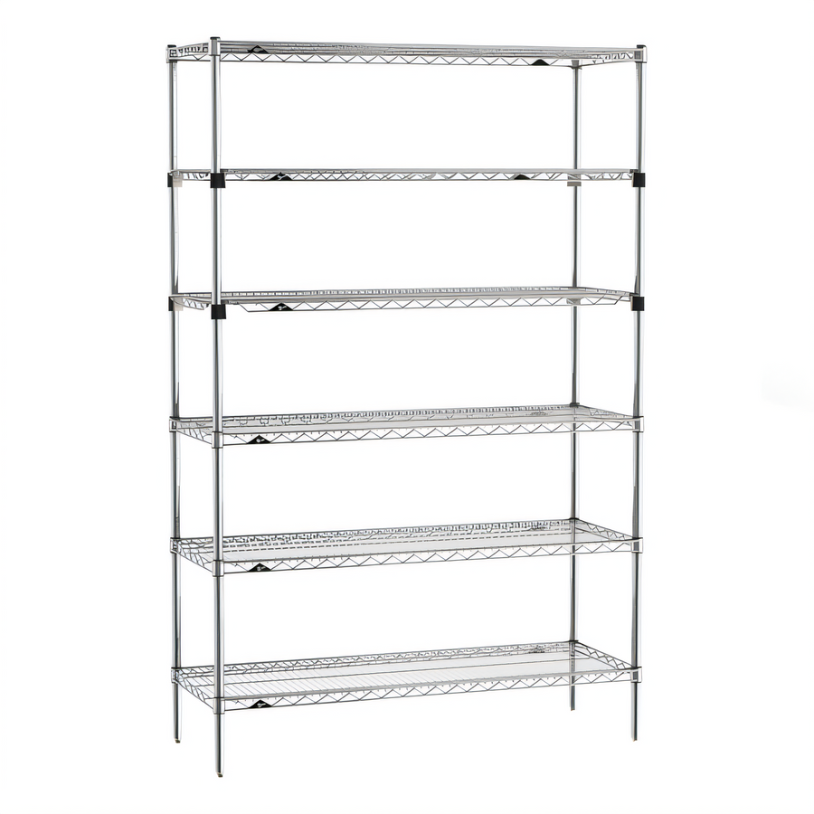 Product image #1 for Metro Super Erecta 6-Tier Stationary Wire Shelving Starter Unit, 48"W x 18"D x 74"H, Chrome Plated