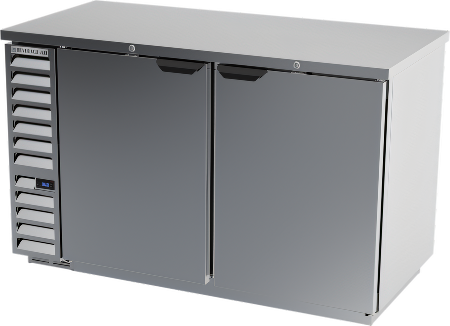 Product image #1 for Beverage Air Two-Section Solid Door Back Bar Refrigerator, 58-Inch Wide, Self-Contained R290