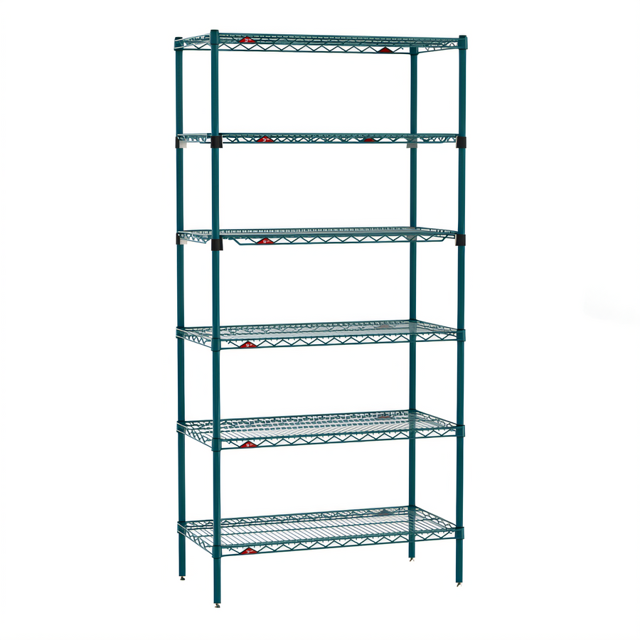 Product image #1 for Metro Super Erecta 6-Tier Stationary Starter Wire Shelving Unit, 36 x 18 x 74 Inches, Green Epoxy Coated