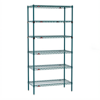 Metro Super Erecta 6-Tier Stationary Starter Wire Shelving Unit, 36 x 18 x 74 Inches, Green Epoxy Coated