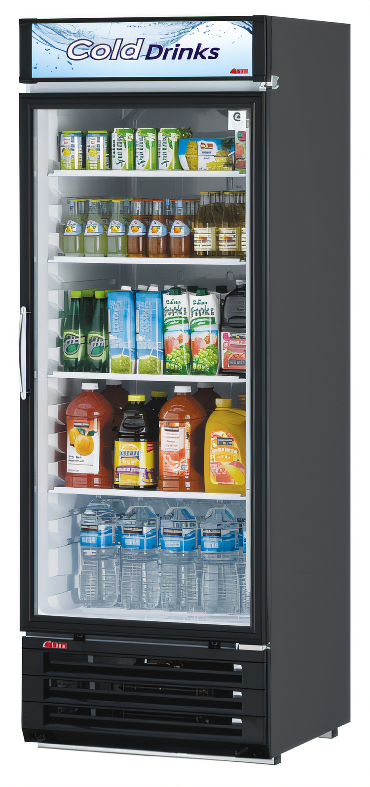 Product image #1 for Turbo Air 1-Section Self-Contained Glass Door Merchandiser Refrigerator, 20.3 Cu. Ft., Bottom Mount