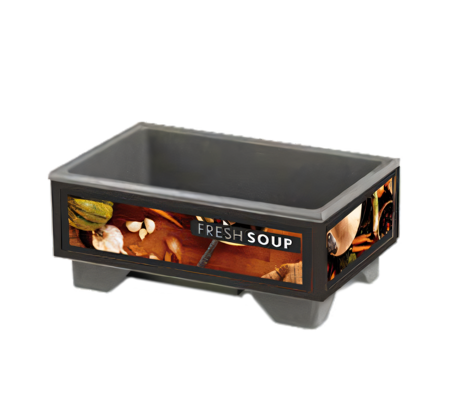 Product image #1 for Vollrath Cayenne® Full-Size Rethermalizing Soup Merchandiser with Tuscan Graphics, Base Unit Only