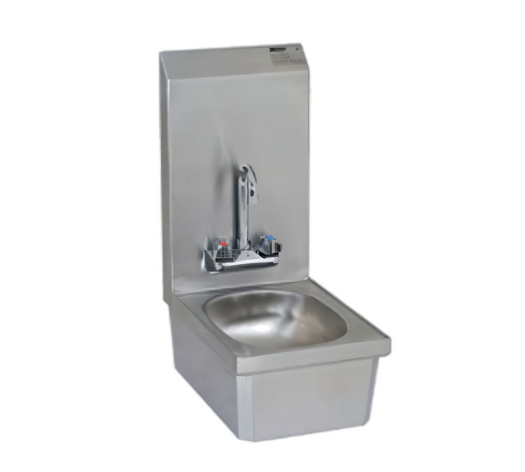 Product image #1 for Eagle Group Space-Saver Wall-Mount Hand Sink with 19.5-Inch Backsplash, Gooseneck Faucet, Basket Drain, and Skirt