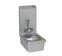 Eagle Group Space-Saver Wall-Mount Hand Sink with 19.5-Inch Backsplash, Gooseneck Faucet, Basket Drain, and Skirt