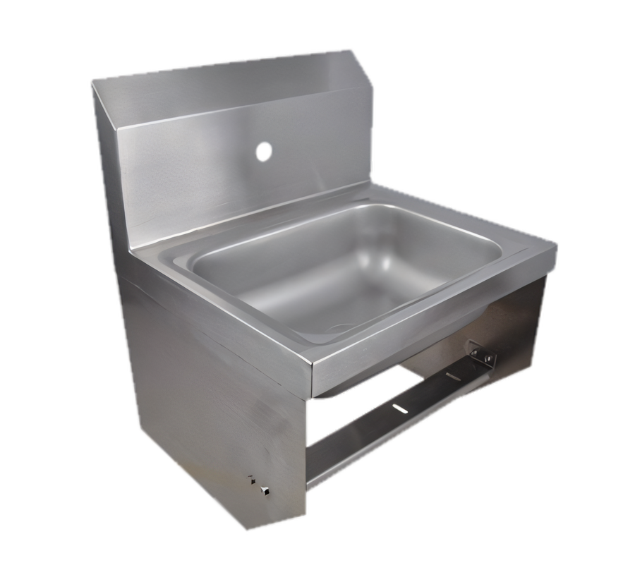 Product image #1 for BK Resources Wall-Mounted 304 Stainless Steel Hand Sink with 14" x 10" Bowl and Basket Drain