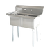 Thumbnail image #1 for 72-Inch Freestanding 2-Compartment Pot Sink with Left and Right Drainboards