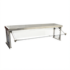 Thumbnail image #1 for BK Resources SG-MUS-36 36-Inch Adjustable Sneeze Guard with Stainless Steel Shelf, Full/Self-Service, Tempered Glass