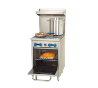 Comstock-Castle F318 24-Inch Commercial Gas Range with 4 Open Burners, Space-Saver Oven, Backriser and High Shelf