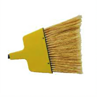 Small Angled Broom with Yellow Flagged PVC Bristles and 48-Inch Metal Handle