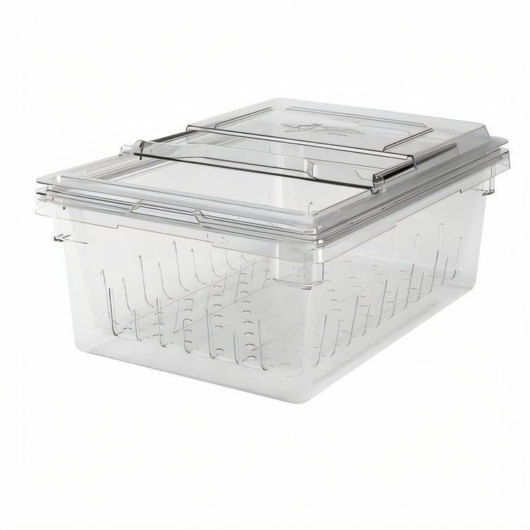 Product image #1 for Cambro Camwear® Clear Polycarbonate Colander Kit with 18 x 26 x 9 Food Storage Box and Sliding Lid