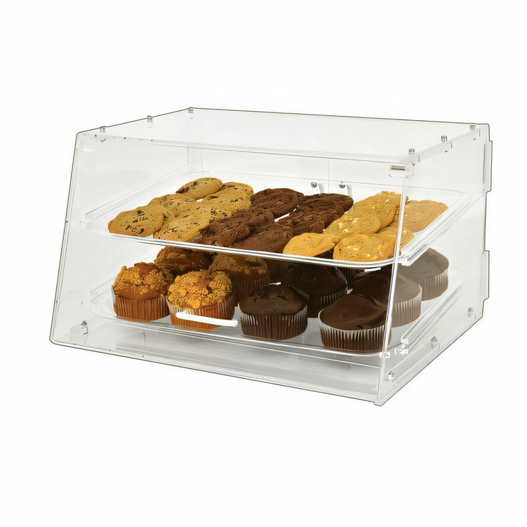 Product image #1 for Omcan USA Countertop Acrylic Pastry Display Case with Slant Front and Removable Trays