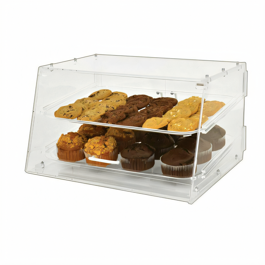 Product image #1 for Omcan USA Countertop Acrylic Pastry Display Case with Slant Front and Removable Trays