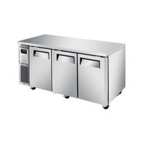 Turbo Air J Series Three-Section Dual Temp Undercounter Refrigerator/Freezer, Side Mount, Self-Contained, 70-7/8 Inch