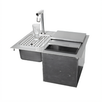 Glastender 24-Inch Drop-In Ice & Water Unit, 33 lb Capacity, Less Faucet