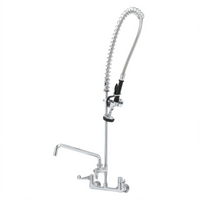 equip 8-Inch Wall-Mount Pre-Rinse Unit with 12-1/8-Inch Add-On Faucet