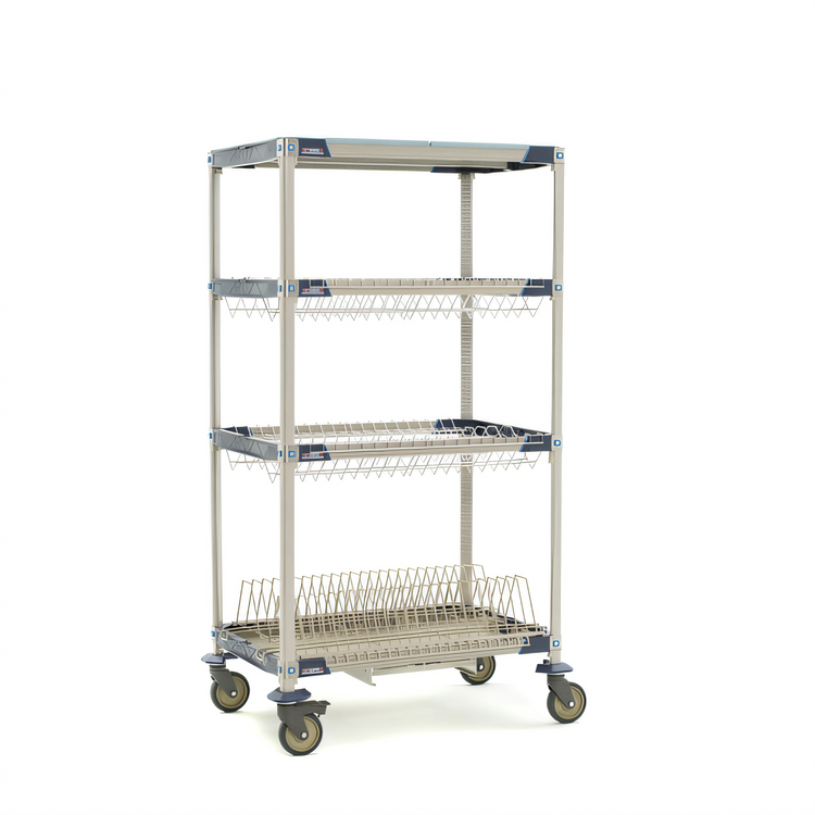 Product image #1 for MetroMax i 4-Tier Mobile Bulk Drying Rack Unit with Drip Tray, 36 Inch Wide x 24 Inch Deep x 68 Inch High