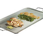 Thumbnail image #1 for American Metalcraft GSSS1526 Rectangular Stainless Steel Griddle Plate with Handles, 32-5/8" x 16-1/2" x 2-1/8"