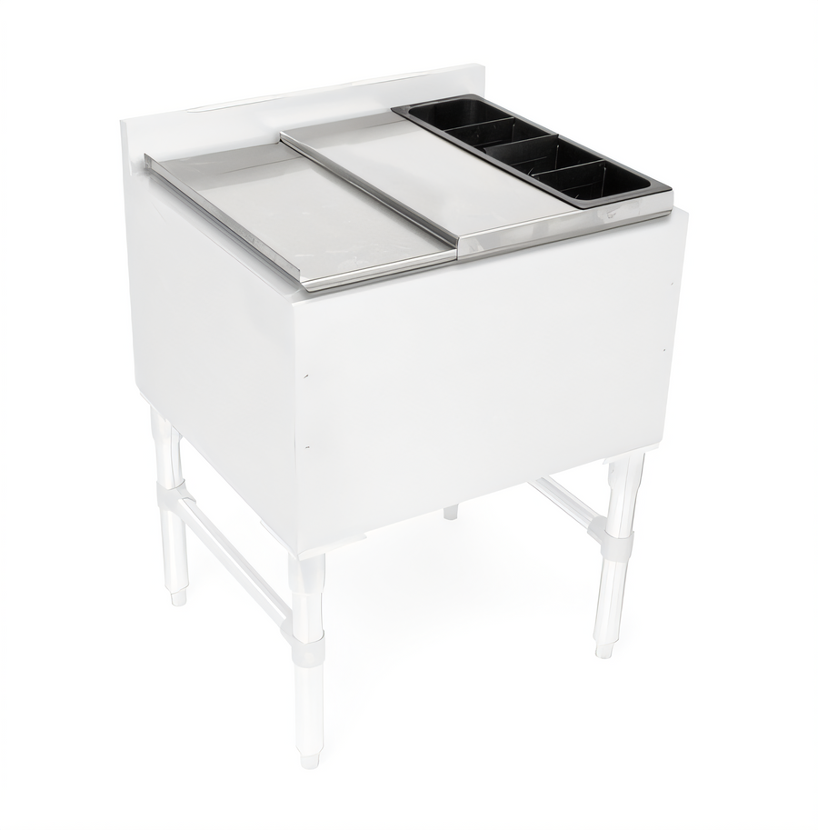 Product image #1 for John Boos Slim-Line Underbar Ice Bin/Cocktail Unit Lid with Bottle Well Holder, 36 x 18 Inches