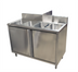 Thumbnail image #1 for BK Resources 4-Compartment Stainless Steel Sink Cabinet with Hinged Doors, 48 x 24 Inches