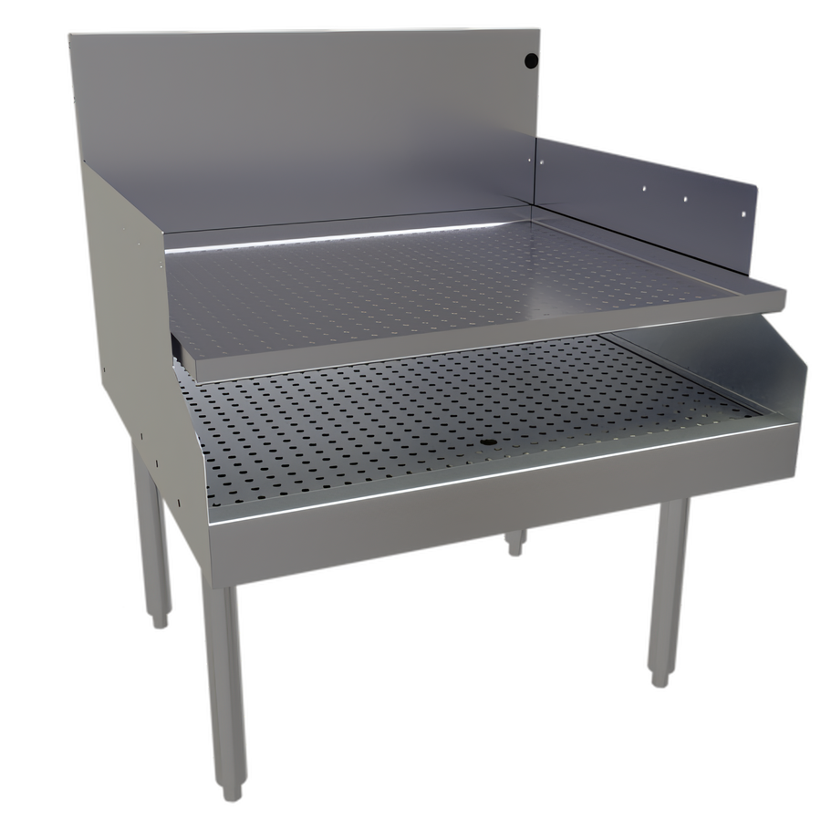 Product image #1 for Glastender Free-Standing Recessed Stainless Steel Drainboard, 30"W x 29"D