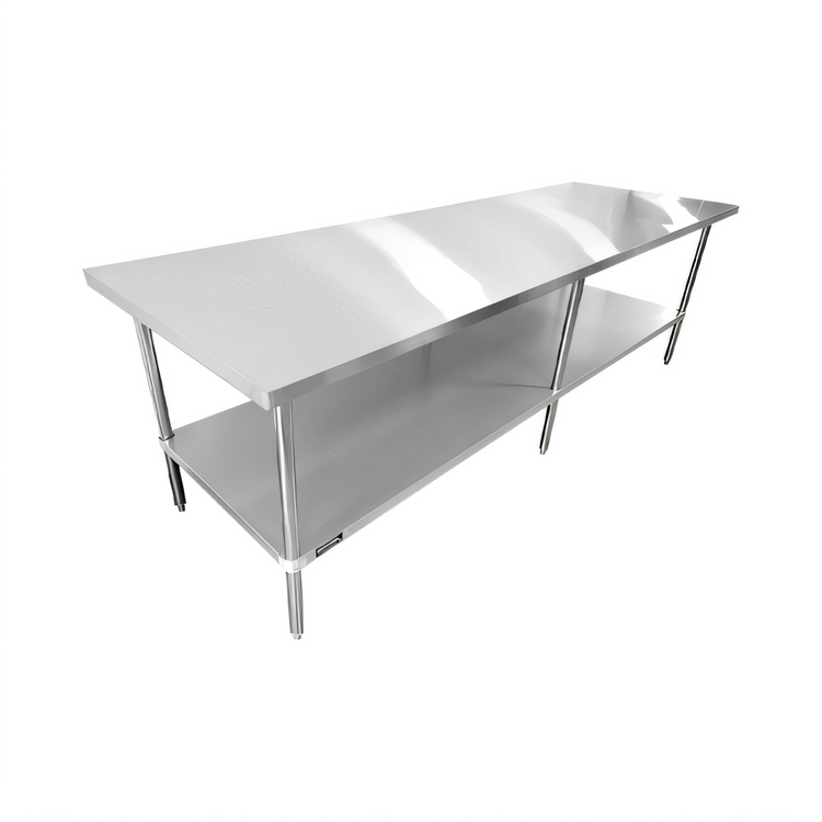 Product image #1 for 108-Inch Stainless Steel Flat Top Worktable with Undershelf