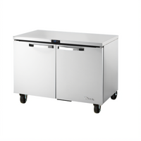True SPEC SERIES 48-Inch 2-Section Undercounter Freezer with Solid Doors
