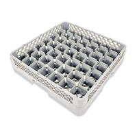 Crestware 49-Compartment Gray Dishwasher Rack Base with Full-Height Dividers