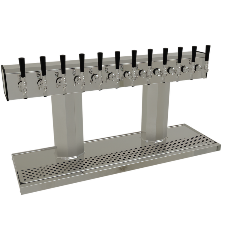 Product image #1 for Glastender 2-Column Countertop Air-Cooled Tee Draft Dispensing Tower with 12 Stainless Steel Faucets