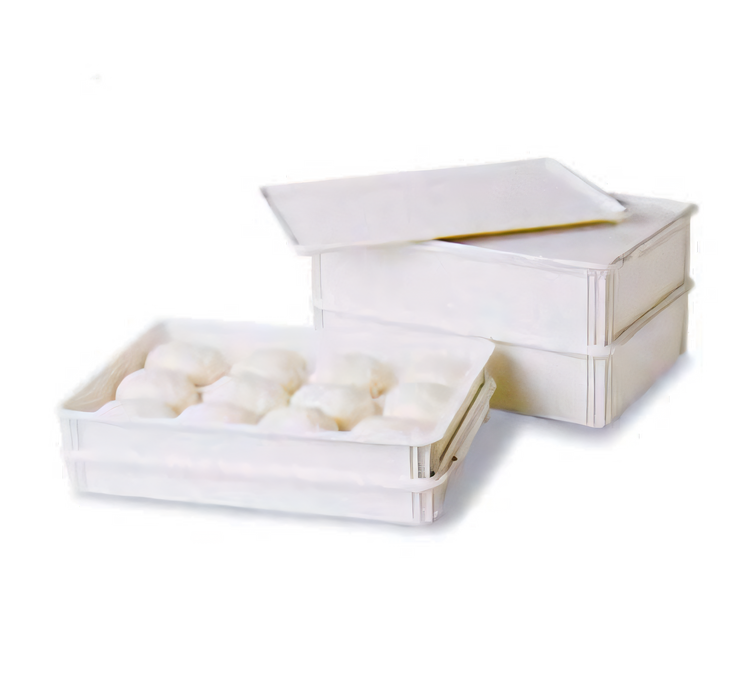 Product image #1 for Admiral Craft Stackable Pizza Dough Box, 18 x 26 x 3 Inch Deep, ABS Plastic, White