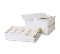 Admiral Craft Stackable Pizza Dough Box, 18 x 26 x 3 Inch Deep, ABS Plastic, White