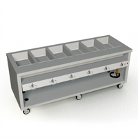 Thurmaduke TEHF-88PG Mobile 6-Pan Electric Hot Food Unit, 88 Inches Wide