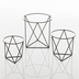 Thumbnail image #1 for American Metalcraft Geometric 3-Piece Stainless Steel Buffet Riser Set, Black