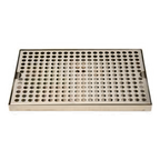Thumbnail image #1 for Micro Matic USA DP-820D-12 Stainless Steel Surface-Mount Drip Tray Trough, 12"W x 8"D, Perforated Screen, 5/8" O.D. Drain