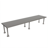 BK Resources Heavy Duty 84 Inch x 24 Inch Single Bullnose Overshelf, Table Mount, 16 Gauge 304 Stainless Steel