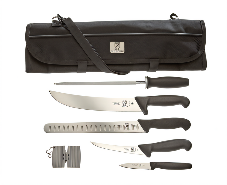Product image #1 for Mercer Culinary BPX® BBQ Competition 7-Piece Knife Set with 7-Pocket Roll Bag