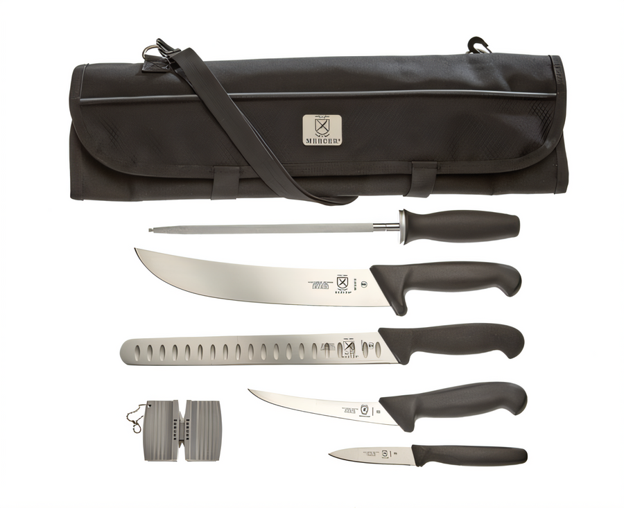 Product image #1 for Mercer Culinary BPX® BBQ Competition 7-Piece Knife Set with 7-Pocket Roll Bag