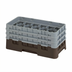 Thumbnail image #2 for Cambro Camrack Half-Size 17-Compartment Glass Rack with 3 Soft Gray Extenders, Brown