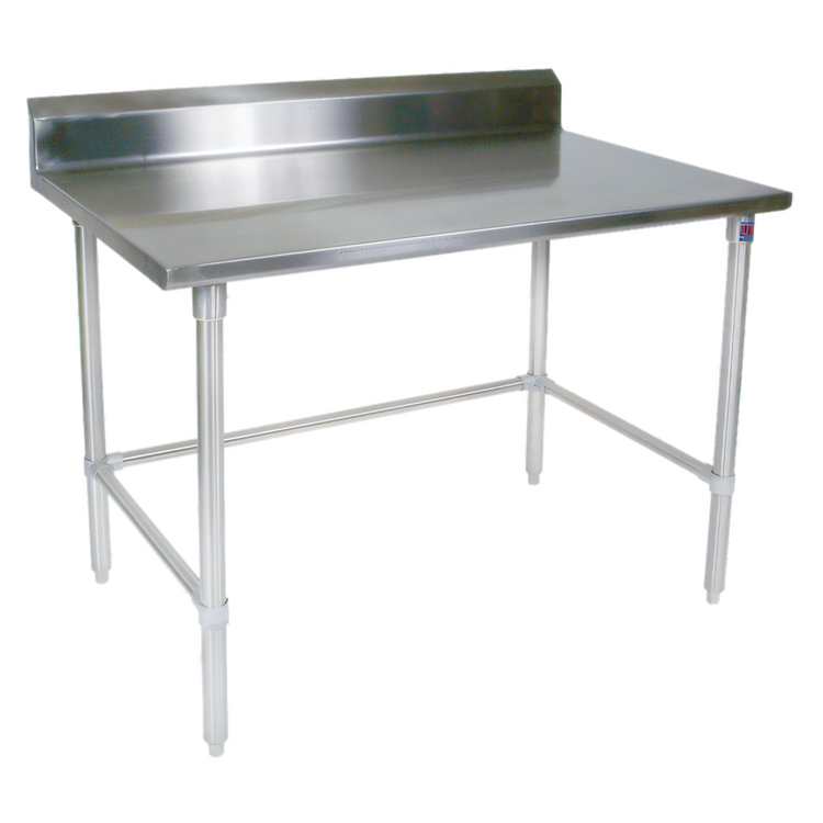 Product image #1 for John Boos Stallion Stainless Steel Work Table, 24 x 30 Inches, 5-Inch Backsplash, Galvanized Base