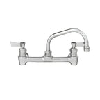Thumbnail image #1 for Fisher 60801 Stainless Steel Backsplash-Mount Faucet, 8-Inch Centers, 12-Inch Swing Spout, Lever Handles, Lead-Free