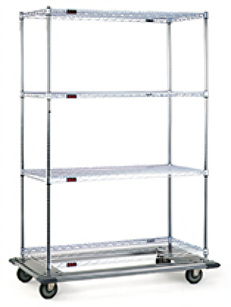Product image #1 for EAGLEbrite 4-Tier Wire Shelving Dolly Truck, 60" W x 18" D, Zinc Finish, Poly Casters