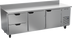 Thumbnail image #1 for Beverage-Air Stainless Steel Three-Section Worktop Refrigerator with 2 Drawers and 2 Doors, 93-Inch Wide