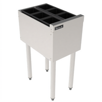Top Shelf TSS12U2 Insulated Stainless Steel Underbar Bottle Storage Bin, 12 Inch x 24 Inch, 6 Bottle Wells