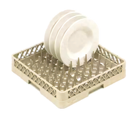 Vollrath Rack-Master Full-Size Beige Plate and Tray Peg Dish Rack with Open Bottom and Sidewalls