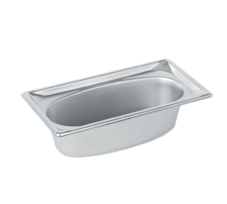Product image #1 for Vollrath Super Pan Super Shapes 1/3 Size Oval Solid Hotel Pan, 2.2 Qt, 22-Gauge Stainless Steel