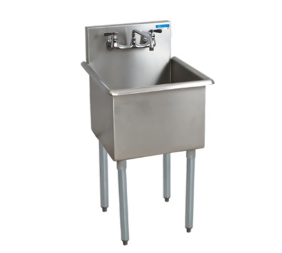 Product image #1 for BK Resources 1-Compartment Budget Sink with 18 x 18 x 14-Inch Compartment and 8-Inch Backsplash