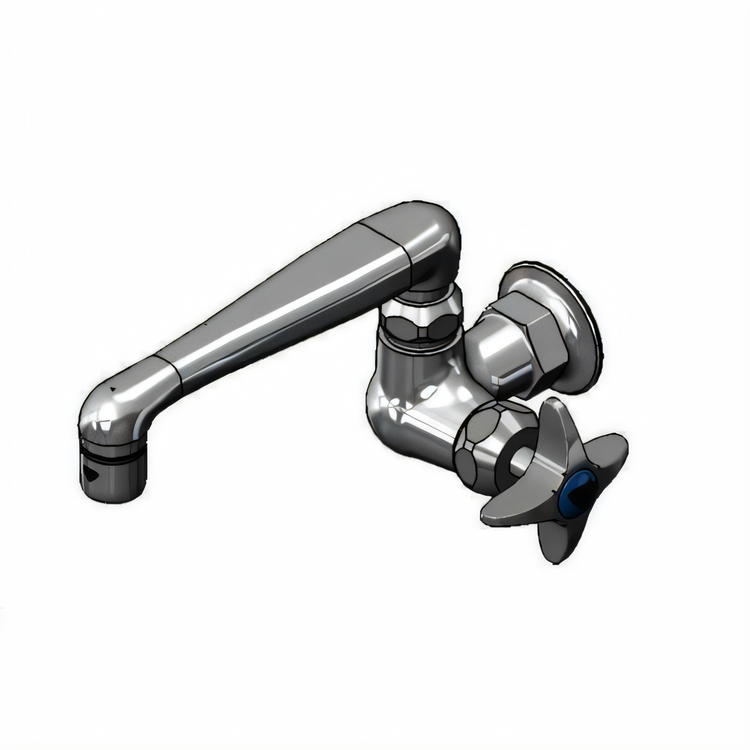 Product image #1 for T&S Brass Single-Hole Wall-Mount Single-Temperature Pantry Faucet with 6-Inch Swivel Cast Spout and 2.2 GPM Aerator