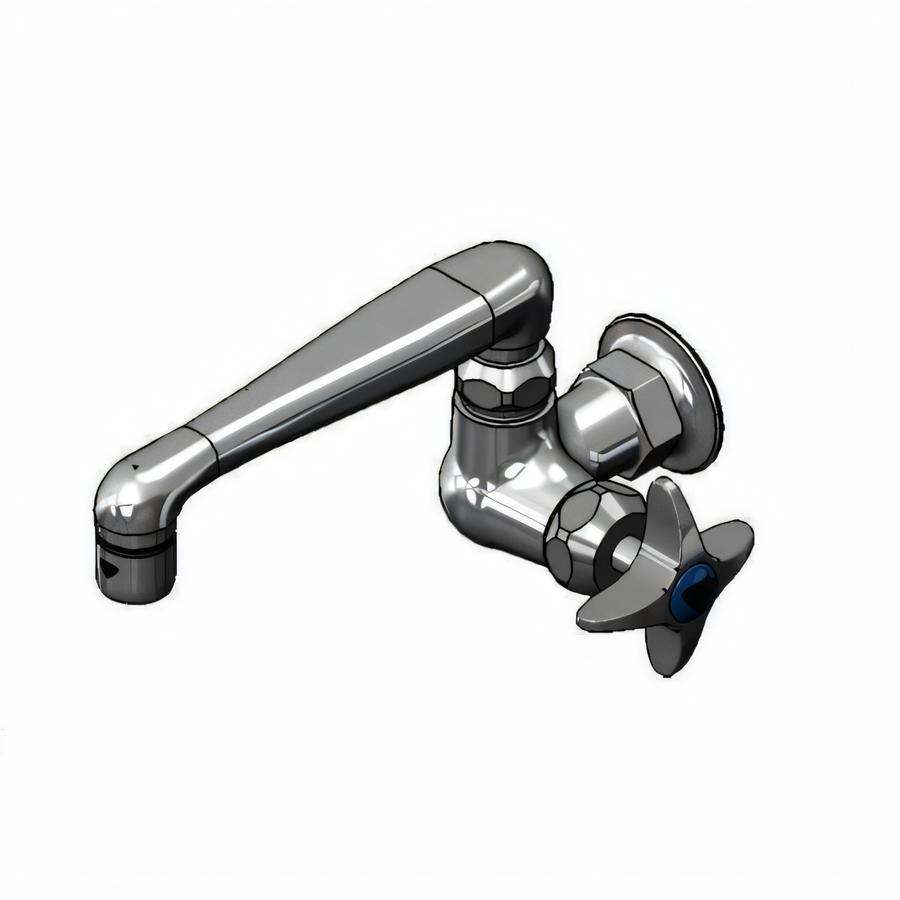 Product image #1 for T&S Brass Single-Hole Wall-Mount Single-Temperature Pantry Faucet with 6-Inch Swivel Cast Spout and 2.2 GPM Aerator