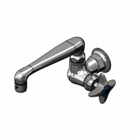 T&S Brass Single-Hole Wall-Mount Single-Temperature Pantry Faucet with 6-Inch Swivel Cast Spout and 2.2 GPM Aerator