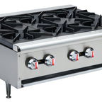 Thumbnail image #1 for Serv-Ware SHPS-36 36-Inch Six-Burner Natural Gas Commercial Hot Plate with Legs, Stainless Steel and Cast Iron Grates